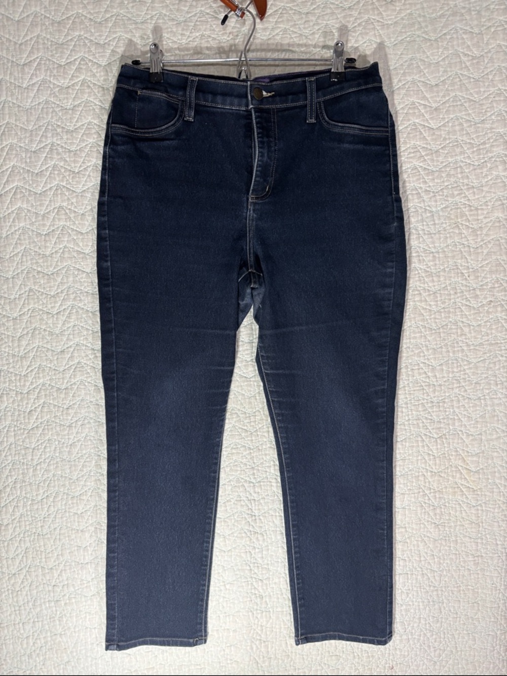 NYDJ Women's Straight Leg Jeans in Dark Blue Indigo